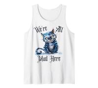 We're All Mad Here Cheshire Cat Alice Wonderland Book Kids Tank Top