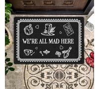 We'Re All Mad Here Door Mats Washable Barrier Mat Comfort Bath Rug For Patios Entryway Front Back Door 40X60 Cm
