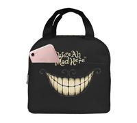 We're All Mad Here Lunch Bag Hand-Held Fresh-Keeping Bag Storage Cool Or Warm Picnic Bag Work Bag
