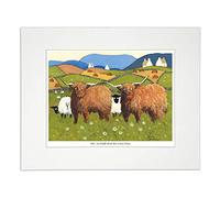 'We're Daft But We Love Ewe' Mounted Print by Thomas Joseph - Sheep Art