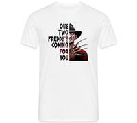 We're Friends' Til The End - Scary Horror Design with Killer Doll in Retro Look, Perfect for Halloween and Fans of Iconic Slasher Films Men's T-Shirt, White, L