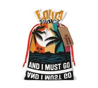 We'Re Going To Florida Print Holiday Burlap Gift Bag With Drawstring, Small Party Favor Pouches For Christmas Gifting-S Size