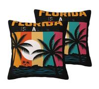 We'Re Going To Florida Print Pack Of 2 Fall Couch Throw Pillow Covers, Decorative Cushion Pillow Covers,For Living Room