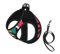 We'Re Going To Florida Print Small Dog Harness And Leash Set, Adjustable Soft Vest With 360° Reflective Straps For Cats Puppy