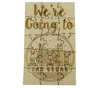 We're Going to Las Vegas Puzzle - 15 Piece Basswood Jigsaw Puzzle, 5.75" x 3.5" Surprise Vacation Reveal