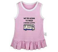 We're Going to Need a Bigger Camper Funny Dresses Infant Baby Girls Princess Dress 0-24M Kids Ruffles Cotton Clothing