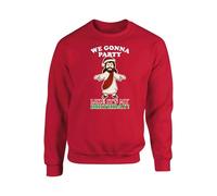 We're Gonna Party Like It's My Birthday Jumper Unisex-Christmas, Jesus,Funny kids adult Xmas gift(L, Red)