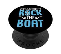 We're Just Here To Rock The Boat Funny Cruise Family Squad PopSockets Adhesive PopGrip