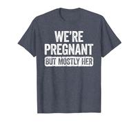 We're Pregnant But Mostly Her Shirt Pregnancy Announcement T-Shirt, Men, Heather Blue, 6X-Large