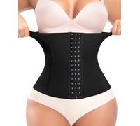 Werena Waist Trainer for Women Corset Shapewear Tummy Control Slimming Body Shaper Girdle Waist Cincher Postpartum Belly Band, A# Black(height: 9.5"), S