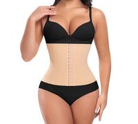 Werena Women Waist Trainer Corset Shapewear Tummy Control Body Shaper Back Support Steel Boned Waist Cincher Hourglass Slimming Belt Girdle (24.5CM,Beige,XS)