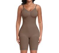 Werena Women's Shapewear Bodysuit Tummy Control Body Shaper Seamless Full Body Butt Lifting Shapewear Adjustable Scuplting Shaping Body Suit (Coffee,3XL)