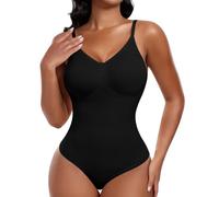 Werena Women's Shapewear Bodysuit Tummy Control Full Body Shaper Scuplting Shaping Thong Bodysuits Adjustable Seamless Shapewear Vest (Black,2XL)