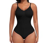 Werena Women's Shapewear Bodysuit Tummy Control Full Body Shaper Scuplting Shaping Thong Bodysuits Adjustable Seamless Shapewear Vest (Black,L)