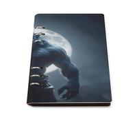 Werewolf And Moon Leather Refillable Notebook with 90 Sheets Travel A5 Notebooks Writing Journal Personal Planner