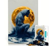 Werewolf And The Moon 1000-piece Puzzle for Teenagers Mind Skill Fun Uniform Size Precise Pieces Relaxing Indoor Group Activity (50x75cm)