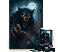 Werewolf Breaking Through Glass Under Full Moon 1000 Pieces Jigsaw Puzzles for Teenagers Clear Thinking Gentle Engagement Firm Interlock Nice Gift (38x52cm)