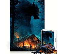 Werewolf Cabin in The Woods Adults Puzzles 1000 Piece Jigsaws Strategic Think Mindful Escape Precise Fit Nice Gift (38x52cm)