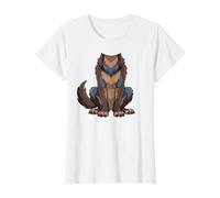 Werewolf Costume Cartoon Wolf Creature Graphic Design Value Graphic T-Shirt, Women, White, L