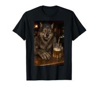 Werewolf Drinking Beer Funny Wolf Human Monster Meme T-Shirt