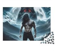 Werewolf Full Moon 1000 Piece Jigsaw Puzzle Paper Puzzle Game for Adults Fantasy Night Scene Home Decor Stress Relief Gift 38x26cm/1000pcs
