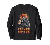 Werewolf Full Moon Empty Mug Funny Beer Drinking Long Sleeve T-Shirt