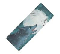 Werewolf Full Moon Safari printed travel yoga mat packable lightweight For floor, natural rubber non slip, with Yoga mat cover tapete para ejercicio 71x26 inches