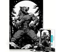 Werewolf Howl Puzzle for Adults 1000 Pieces Memory Play Game Firm Fit Secure Assembly Meaningful Connection Building Game (50x75cm)