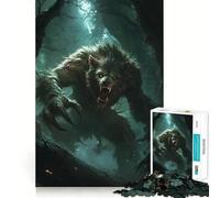 Werewolf in The Woods Jigsaw Puzzles 1000 Cognitive Skill Toy Smooth Burr Free Surface Relaxing Indoor Group Activity (38x26cm)