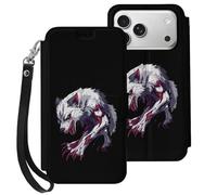 Werewolf Leather Flip Phone Case Wallet Cover Compatible with iPhone 17/17 Air/17 Pro/17 Pro Max