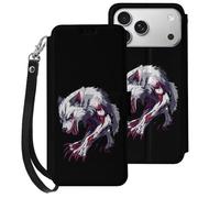 Werewolf Leather Flip Phone Case Wallet Cover Compatible with iPhone 17/17 Air/17 Pro/17 Pro Max