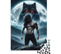 Werewolf Moon Puzzle Jigsaw Puzzle for Adults 1000 Piece Paper Night Wolf Puzzle Game 52x38cm/1000pcs