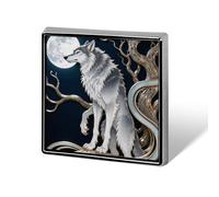 Werewolf Moon Stand Lapel Pin Square Metal Brooch Pin with Secure Pin Back Fashion Button Badge for Clothing, Hats, Bags Decoration