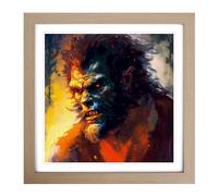 Werewolf Post-Impressionism Framed Print | 18x18 Inch Oak Framed Wall Art | Ready to Hang | Impressionist Nature Picture | Living Room Bedroom Lounge Office