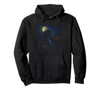Werewolf Starry Night - Spooky Monster Van Gogh Halloween Pullover Hoodie