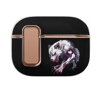 Werewolf Stylish Case Cover Compatible with AirPods Pro 2 Hard PC Protector with Black Button Buckle