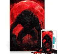 Werewolf Under A Blood Moon 1000 Piece Adult Puzzles Logic Puzzle Play Precision Cut Smooth Edges for Family Gatherings (38x52cm)