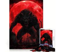 Werewolf Under A Blood Moon Jigsaw Puzzles 1000 Pieces for Adults Mind Power Mind Soothing Fun Uniform Edges Thoughtful Gift (50x75cm)