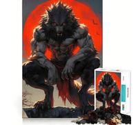 Werewolf Under Blood Moon 1000 Piece Jigsaws Creative Skill Toy Tight Lock No Loose Pieces Bonding Activity for Loved Ones (50x75cm)