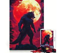 Werewolf Under Blood Moon 1000 Pieces Jigsaws Adults Puzzles Gifts Mind Power Casual Relaxation Secure Lock Xmas Present (38x26cm)