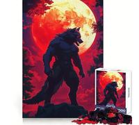 Werewolf Under Blood Moon Adult Jigsaw Puzzle1000 Pieces Intellect Skill Peaceful Fun Ideal Fit Perfect Present (50x75cm)