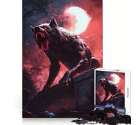 Werewolf Under Blood Moon Jigsaw Puzzles 1000 Pieces Think Training Quiet Recreation Defined Edges Heartfelt Gift (38x52cm)