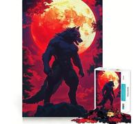 Werewolf Under Blood Moon Jigsaws for Adults1000 Pieces Brain Memory Game Fine Cut Premium Finishing Engaging Way to Pass Free Hours (38x26cm)