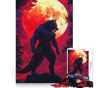 Werewolf Under Blood Moon Teenagers 1000 Piece Jigsaw Puzzle Focus Training Leisure Activity Tight Join Thoughtful Gift (38x52cm)