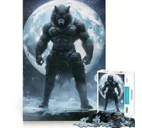 Werewolf Under Full Moon 1000 Piece Adult Puzzles Logic Puzzle Play Precision Cut Smooth Edges for Family Gatherings (38x26cm)
