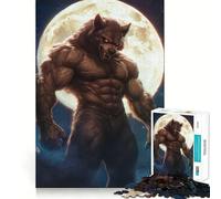 Werewolf Under Full Moon 1000 Piece Jigsaw Puzzles Mind Challenge Toy High Precision Die Cut Amusing Challenge for Waiting Time (38x52cm)