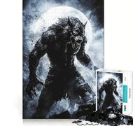Werewolf Under Full Moon 1000 Pieces Puzzles for Teenagers Mind Boost Fun High Accuracy Cutting Craft Calming Mental Break Activity (38x52cm)
