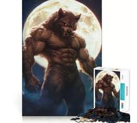 Werewolf Under Full Moon Jigsaw 1000 Pieces Memory Skill Fun Smooth Edge Perfect Interlock Fun-filled Way to Fill Empty Hours (38x26cm)