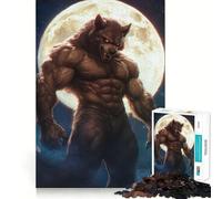Werewolf Under Full Moon Jigsaw 1000 Pieces Memory Skill Fun Smooth Edge Perfect Interlock Fun-filled Way to Fill Empty Hours (50x75cm)