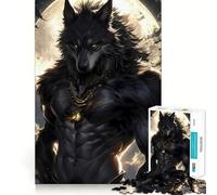 Werewolf Under Full Moon Jigsaw Puzzle 1000 Mental Recall Game High Accuracy Cutting Craft Interactive Brain Challenge for Home (38x26cm)